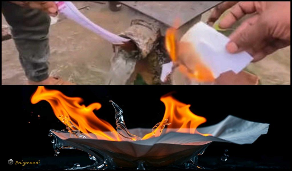 Acqua corrente infiamma la carta: un misterioso fenomeno